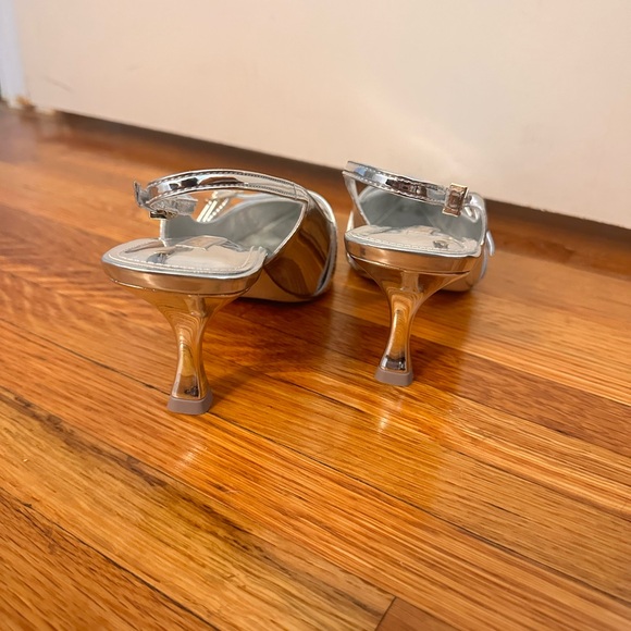 Larroude Silver Ines slingbacks (worn once) - Picture 8 of 11